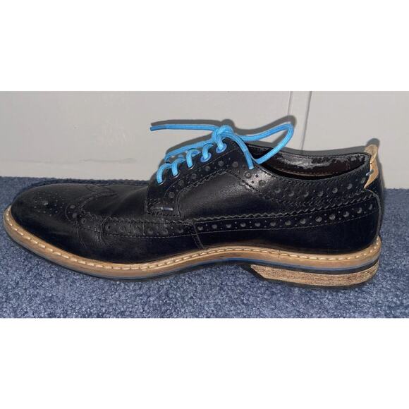 Clarks Tor England Black Blue Mens Wingtip Oxfords Shoes Leather Size 9M main image 9
